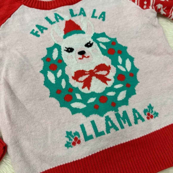 Girls Christmas Llama Holiday Sweater - Picture 6 of 6
